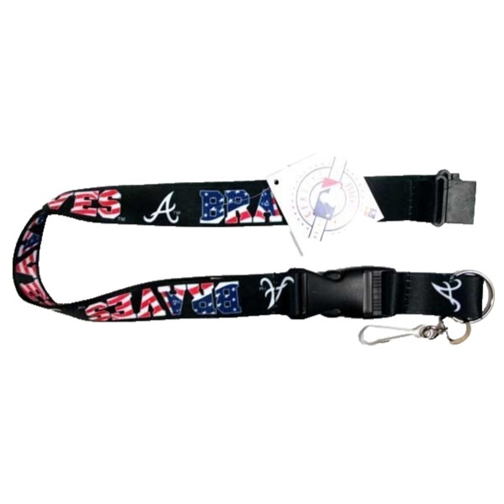 Celebrate USA 250 Years w/Atlanta Braves Lanyard Keychain USA Stars & Stripes